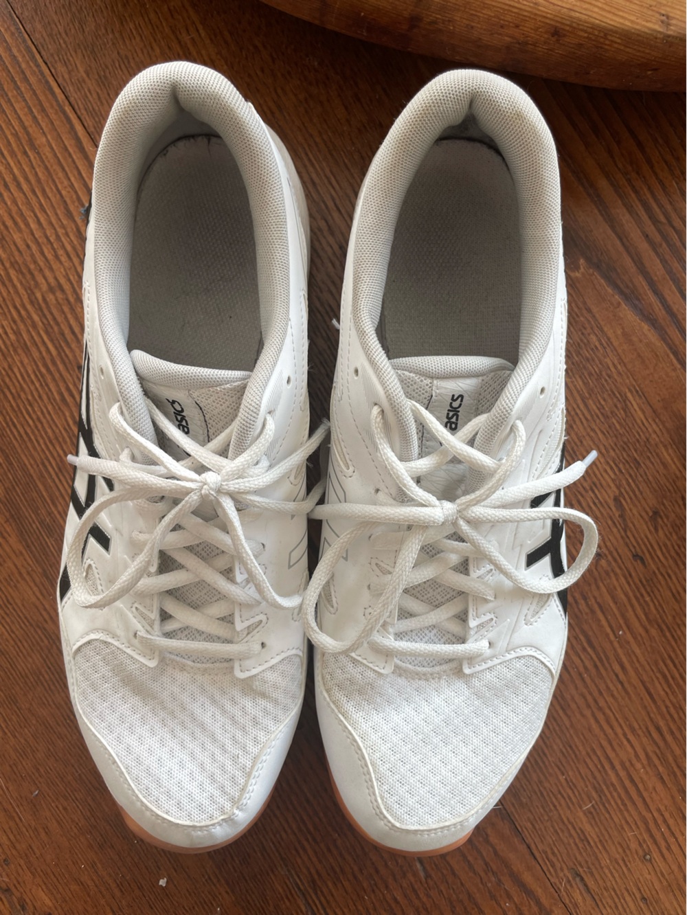 Asics White & Black Low-Top Athletic Squash Sneakers-Men’s-Size 10.5
